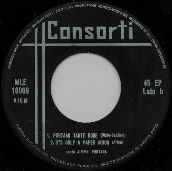 Jimmy Fontana Solitudine 7" EP promo gatefold VG+