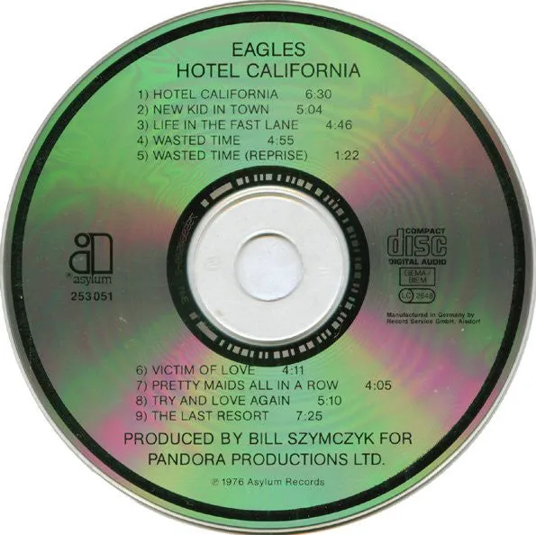 Eagles Hotel California CD album country rock booklet