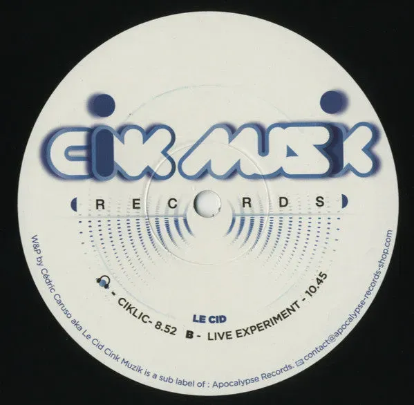 Le Cid Ciklic Live Experiment 12 vinile techno