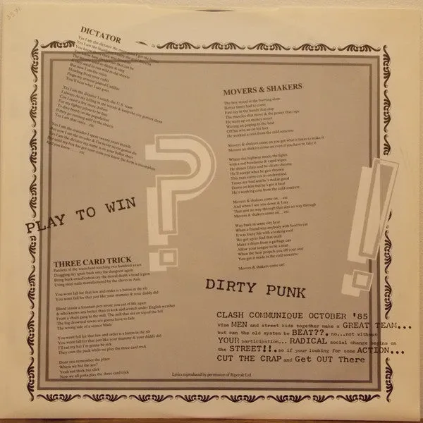 The Clash Cut The Crap vinile LP punk 1985