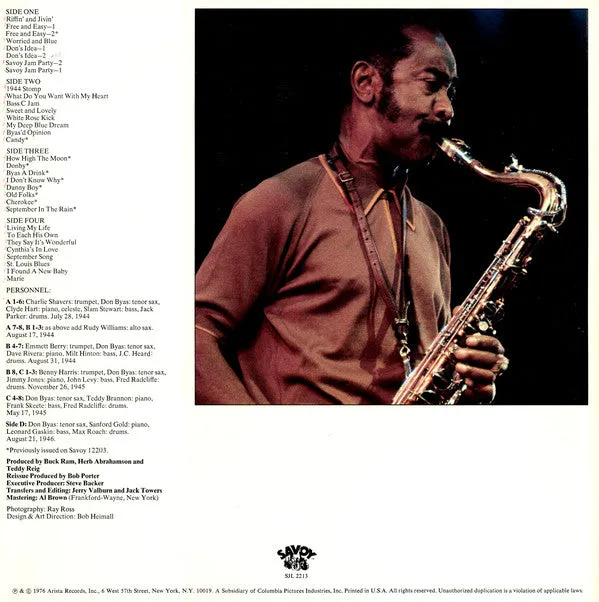 Don Byas Savoy Jam Party doppio vinile 2xLP bop 1976 VG
