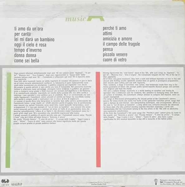 I Camaleonti Perchè Ti Amo vinile LP compilation