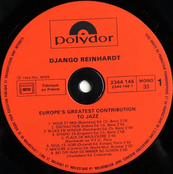 Django Reinhardt En Belgique 1942 LP mono VG+