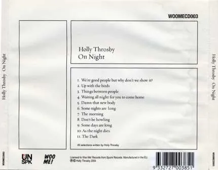 Holly Throsby On Night CD usato VG+ folk acustico