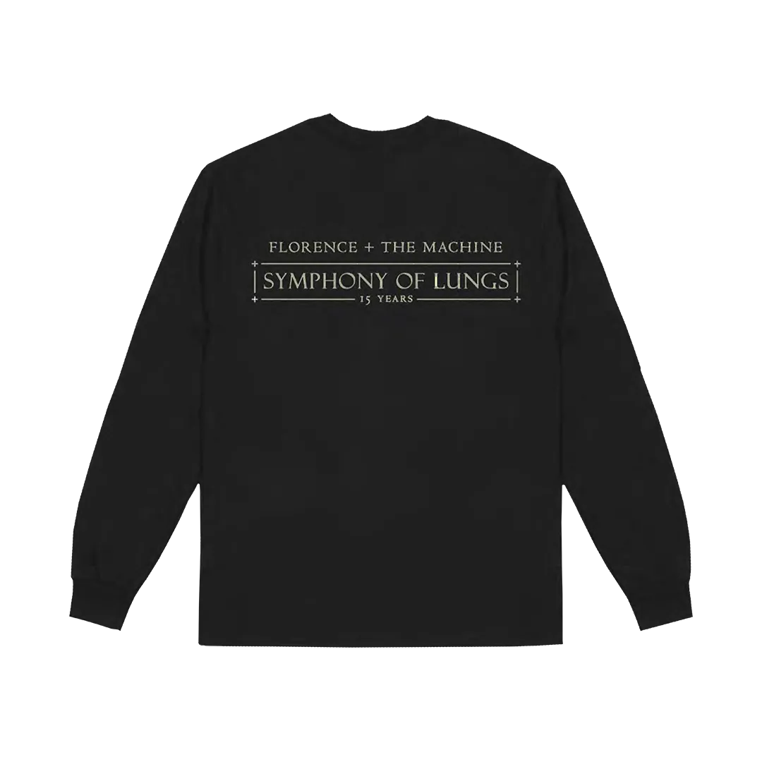 Gothic Lungs maglia manica lunga nera in cotone