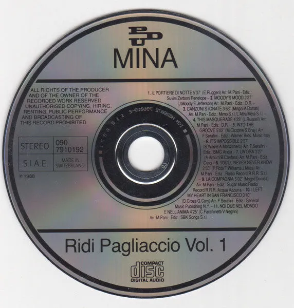 Mina Ridi Pagliaccio 2xCD usato VG+ pop