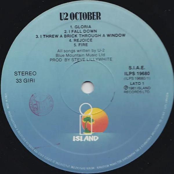 U2 October LP vinile italiano 1981 usato VG+