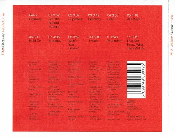 Reef Getaway CD album usato VG alternative rock