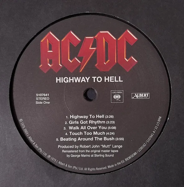 AC/DC Highway To Hell vinile LP 180g remaster