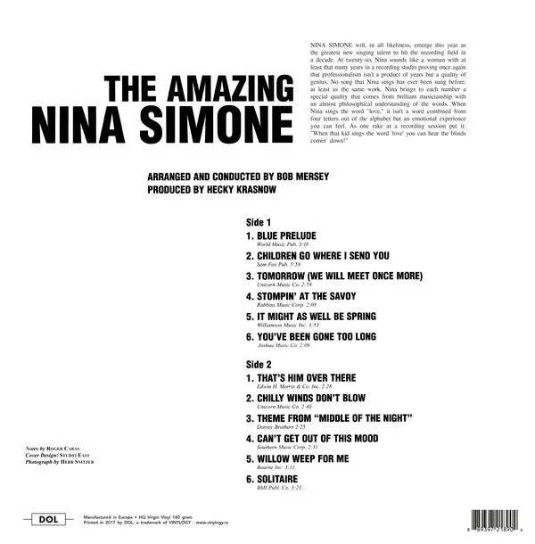Nina Simone The Amazing Nina Simone vinile 180g Mint