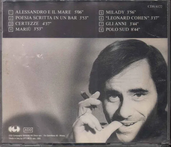 Roberto Vecchioni Milady CD album usato VG