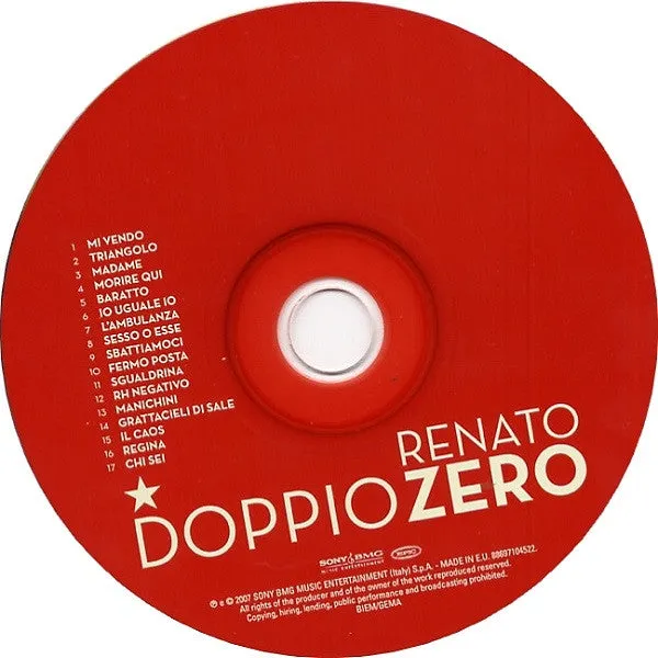 Renato Zero Doppio Zero doppio CD 2xCD pop