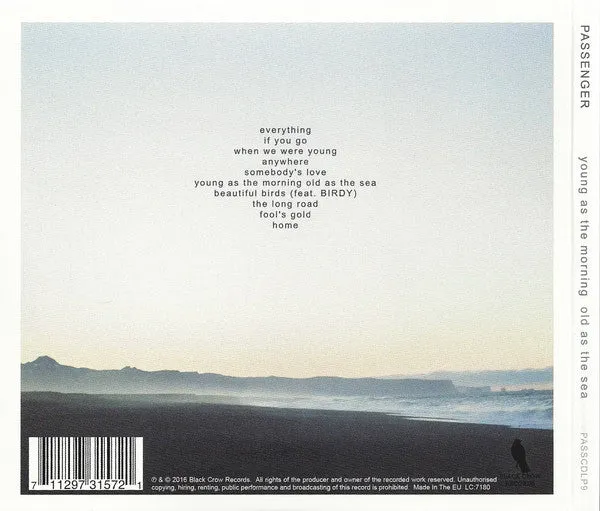 Passenger Young As The Morning CD album folk digisleeve VG+