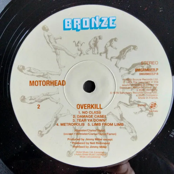 Motörhead Overkill LP ristampa heavy metal mint