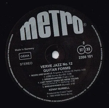 Kenny Burrell Guitar Forms vinile LP jazz ristampa