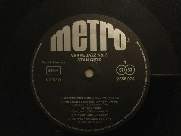 Stan Getz Stan Getz vinile LP compilation jazz