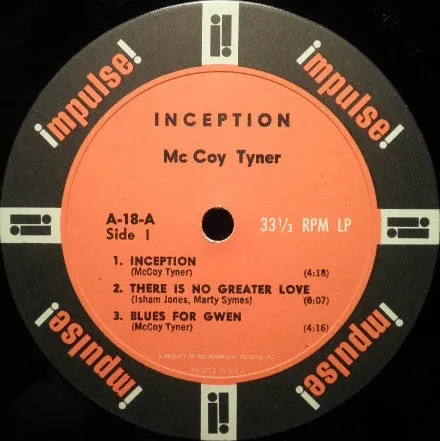 McCoy Tyner Trio Inception vinile LP mono ristampa modal