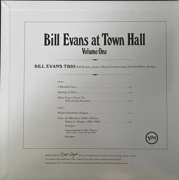 Bill Evans Trio At Town Hall Vol 1 vinile LP 180g