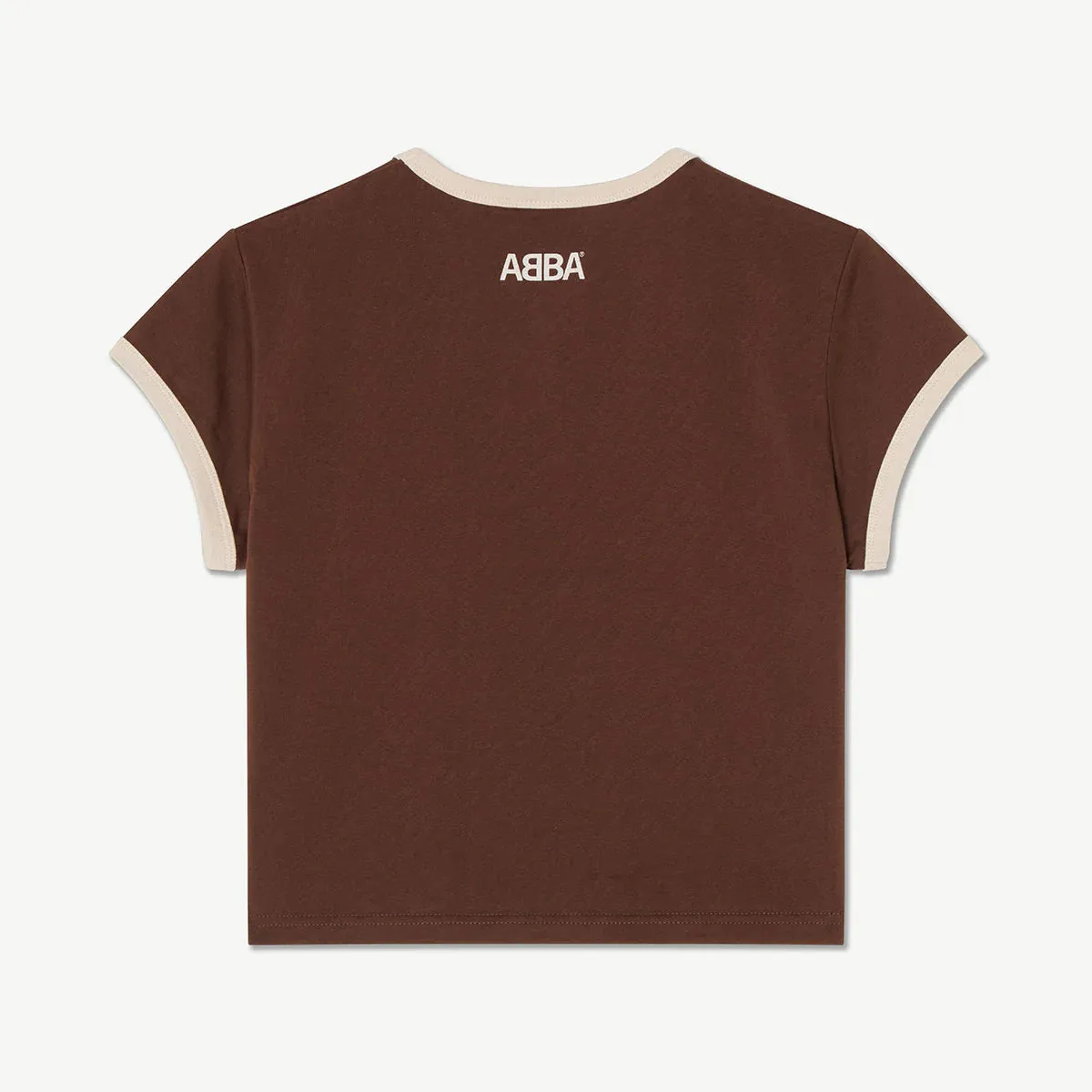 ABBA Mamma Mia Baby Tee Marrone Cotone Ringer
