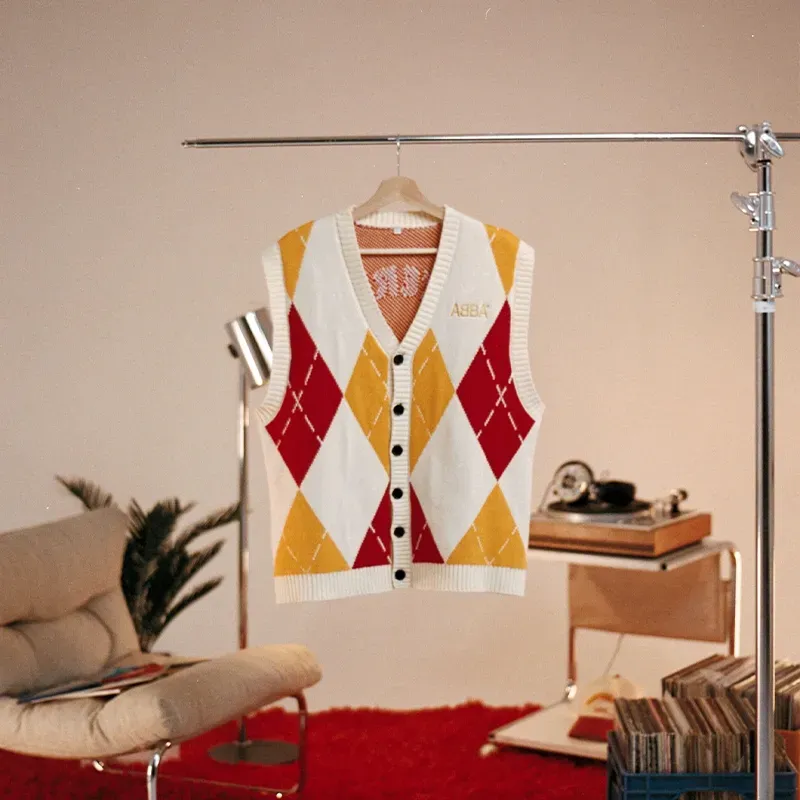 ABBA Waterloo Gilet Maglia Cotone Anni 70