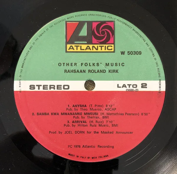 Rahsaan Roland Kirk Other Folks' Music LP vinile usato