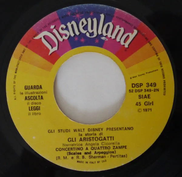 Angela Cicorella Aristogatti 7" singolo fiaba
