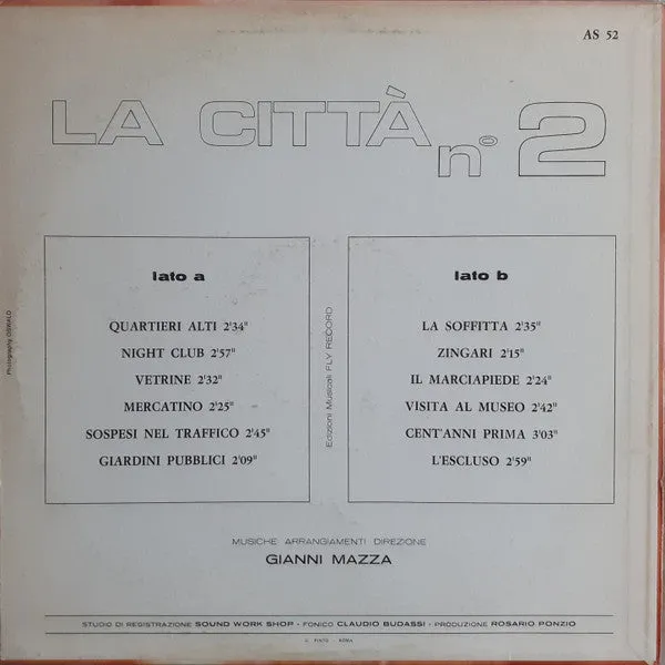 Gianni Mazza La Città N° 2 LP vinile usato 1971