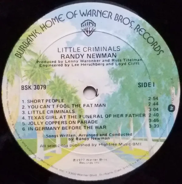 Randy Newman Little Criminals LP vinile 1977