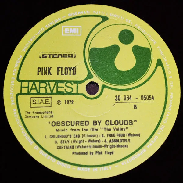 Pink Floyd Obscured By Clouds LP vinile prog 1978