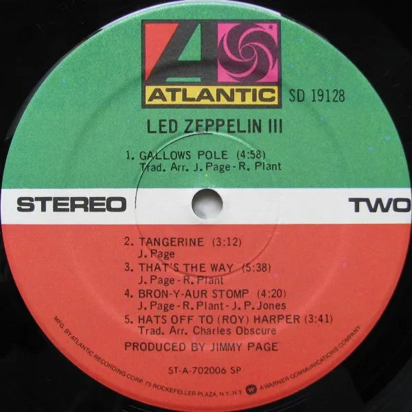 Led Zeppelin III LP vinile ristampa 1977 gatefold NM