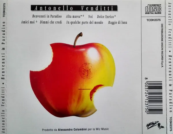 Antonello Venditti Benvenuti in Paradiso CD album 1991