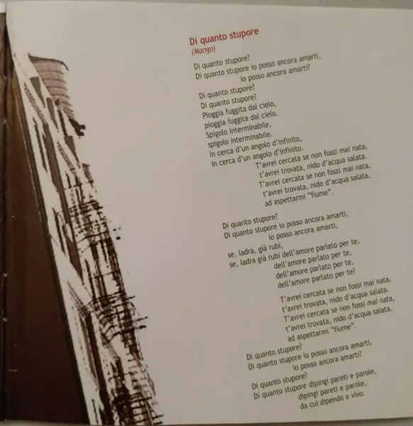 Mango Ti Amo Così CD album ballad italiano