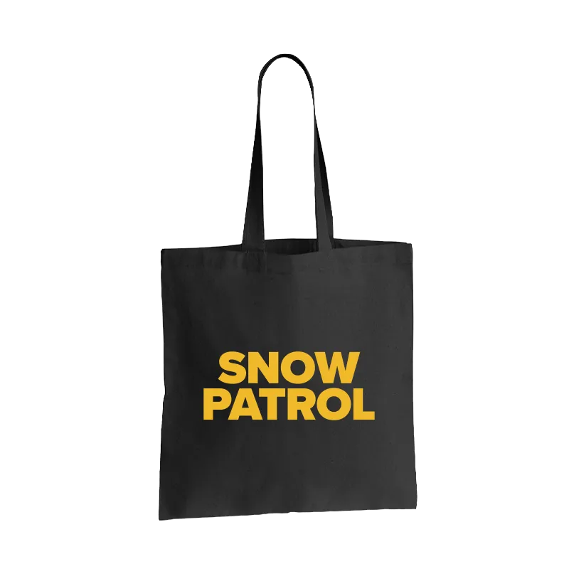 Snow Patrol tote bag nera in cotone con logo