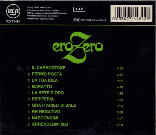 Renato Zero Erozero CD album 1991 europop