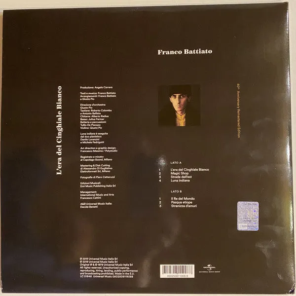 Franco Battiato L'Era Del Cinghiale Bianco LP 180g