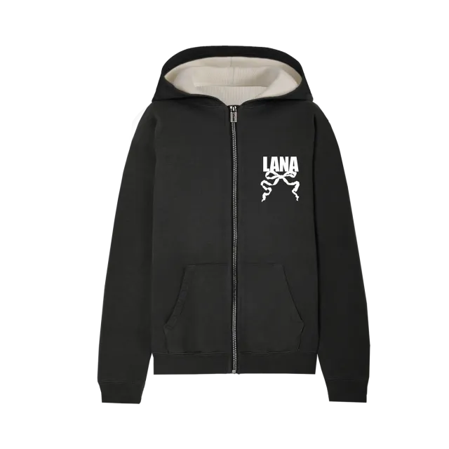Polydor Records felpa con cappuccio nera zip logo