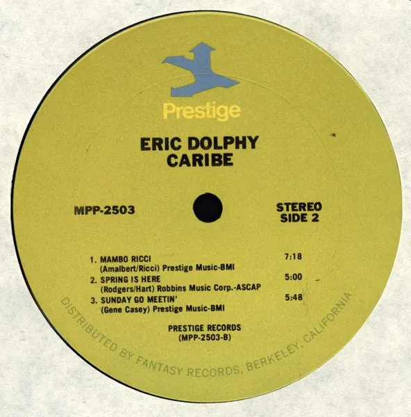 Eric Dolphy Caribé LP vinile ristampa latin jazz