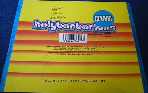 Holy Barbarians Cream CD album NM pressaggio Italia 1996