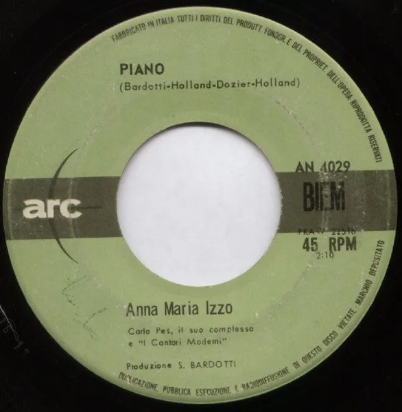 Anna Maria Izzo Piano vinile 7" mono 1964