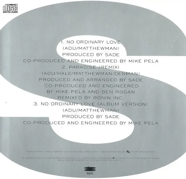 Sade No Ordinary Love CD maxi VG+ 1992