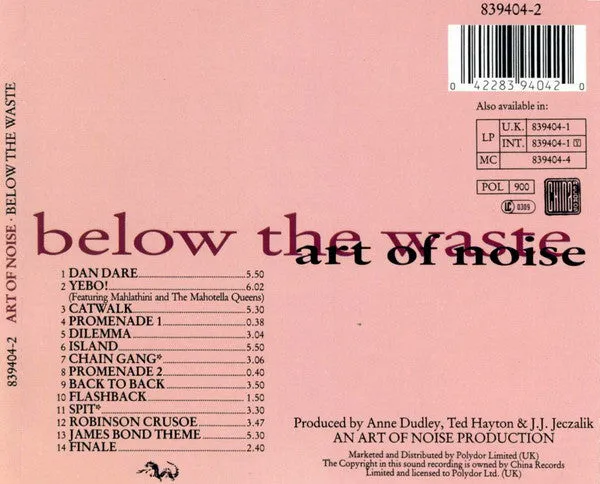 Art Of Noise Below The Waste CD VG+ ambient