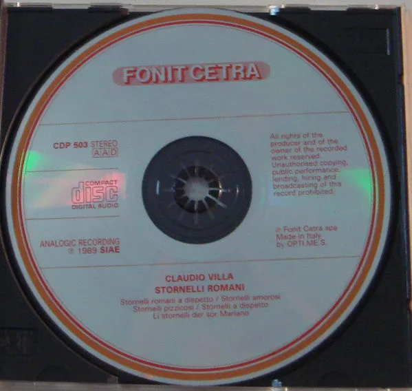 Claudio Villa Stornelli Romani CD album 1989