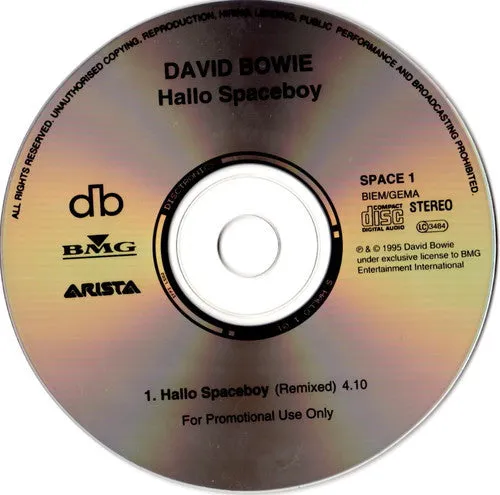 David Bowie Hallo Spaceboy CD singolo promo 1996