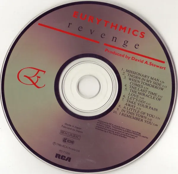 Eurythmics Revenge CD album synth pop 1986