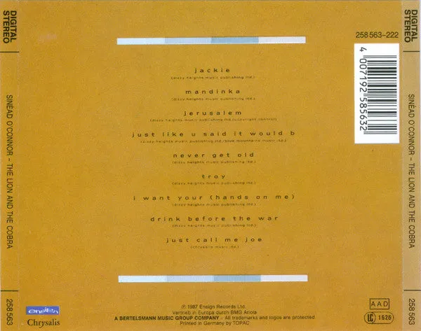 Sinéad O'Connor The Lion And The Cobra CD usato