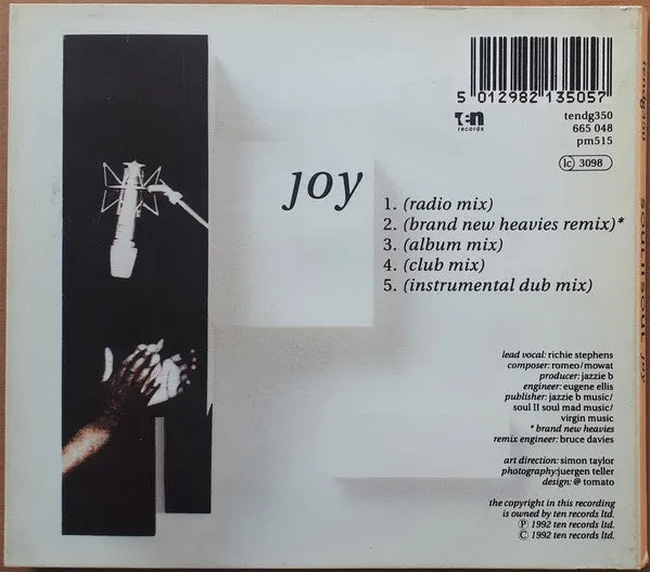 Soul II Soul Joy CD Singolo Digipack Usato VG+ 1992
