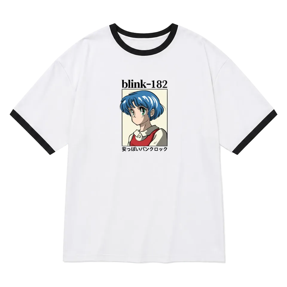 blink-182 Anime Cheap Punk Rock T-shirt ringer unisex