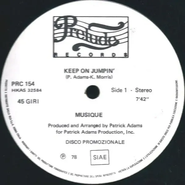 Musique Keep On Jumpin CD 12" disco promo Italia 1978