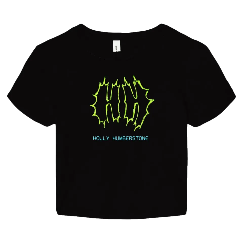 Holly Humberstone Logo T-Shirt cropped nera cotone bio