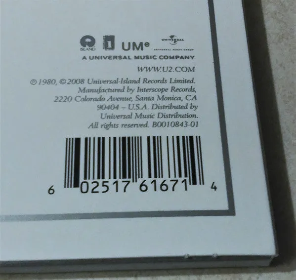 U2 Boy LP vinile 180g rimasterizzato